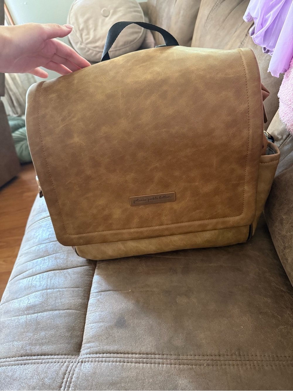Petunia Pickle Bottom Tan Kids Backpack Diaper Bag